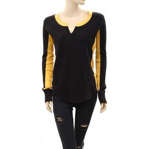 Free People We The Free To The Wild Thermal Top Long Sleeve Notch Neck L 276659